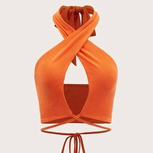 Crop top orange shirt